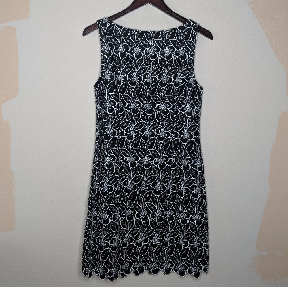 Vivienne Tam Black Floral Embroidered Shift Dress - Picture 6 of 8